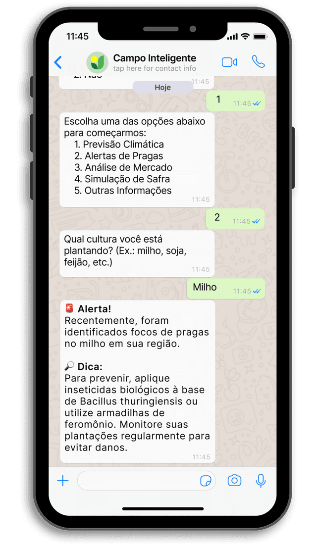 Menu do ChatBot