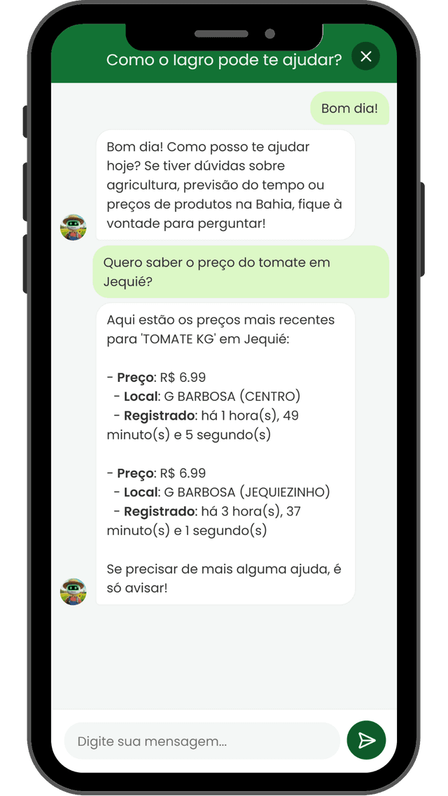 Menu do ChatBot